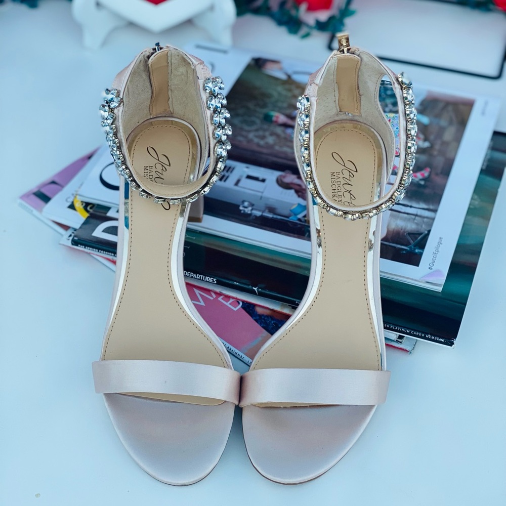 Jewel Badgley Mischka Bradley Ankle Strap Heels - Picture 2 of 9